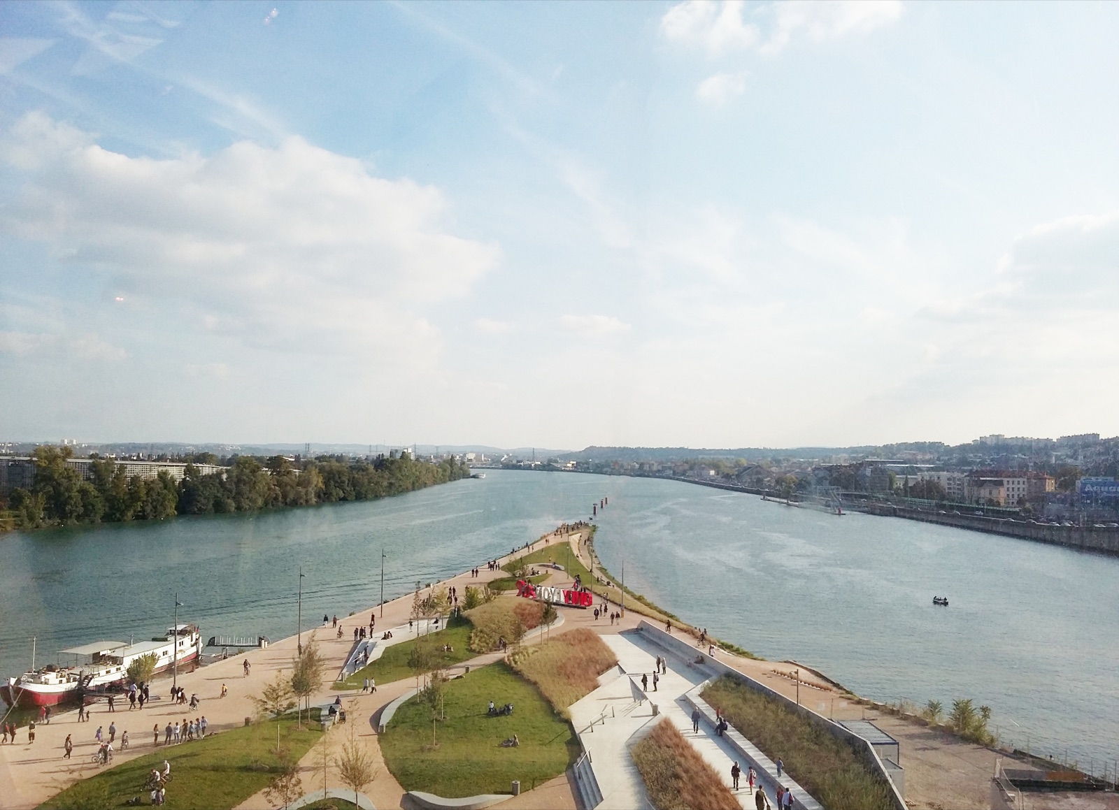 Confluence du Rhône et de la Saône à Lyon